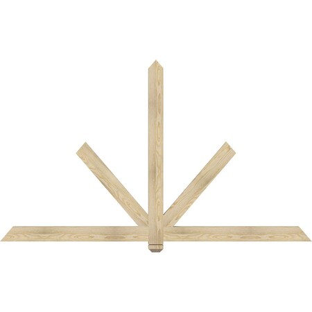 Ekena Millwork Kennewick Rough Sawn Timber Gable Bracket, Douglas Fir, 84"W x 49"H x 2"D x 4"F, 14/12 Pitch GBW084X49X0204KEN00RDF